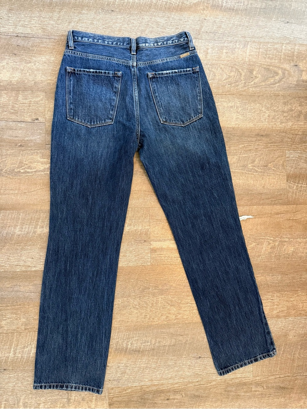 Kancan High Rise Straight Leg Jeans 9/28 Distressed Button Fly 100% Cotton Denim - Picture 3 of 8